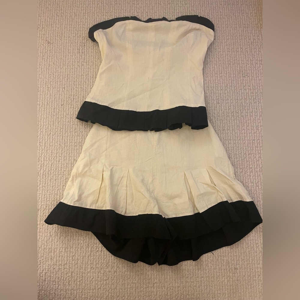 NWT Free People Cream and Black Strapless Set